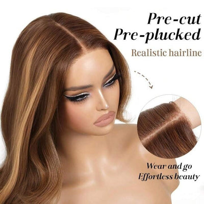 Body Wave Lace Front Wig human blend wig
