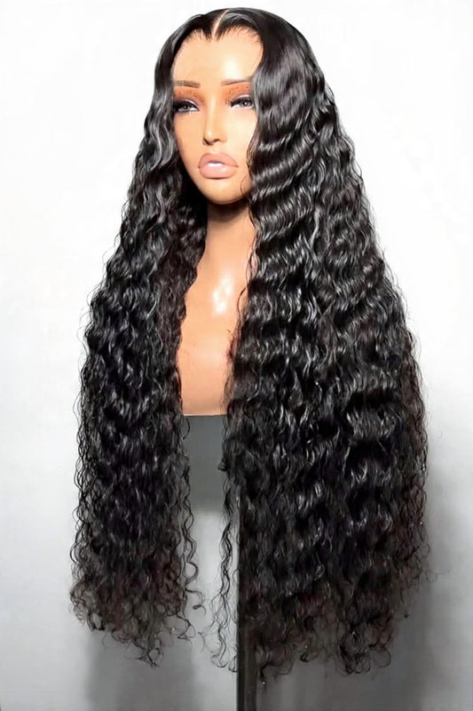 22-inch brazilian hair water wave glueless wig 13*4 full frontal lace wig