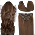 Brown straight clip-in Extensions
