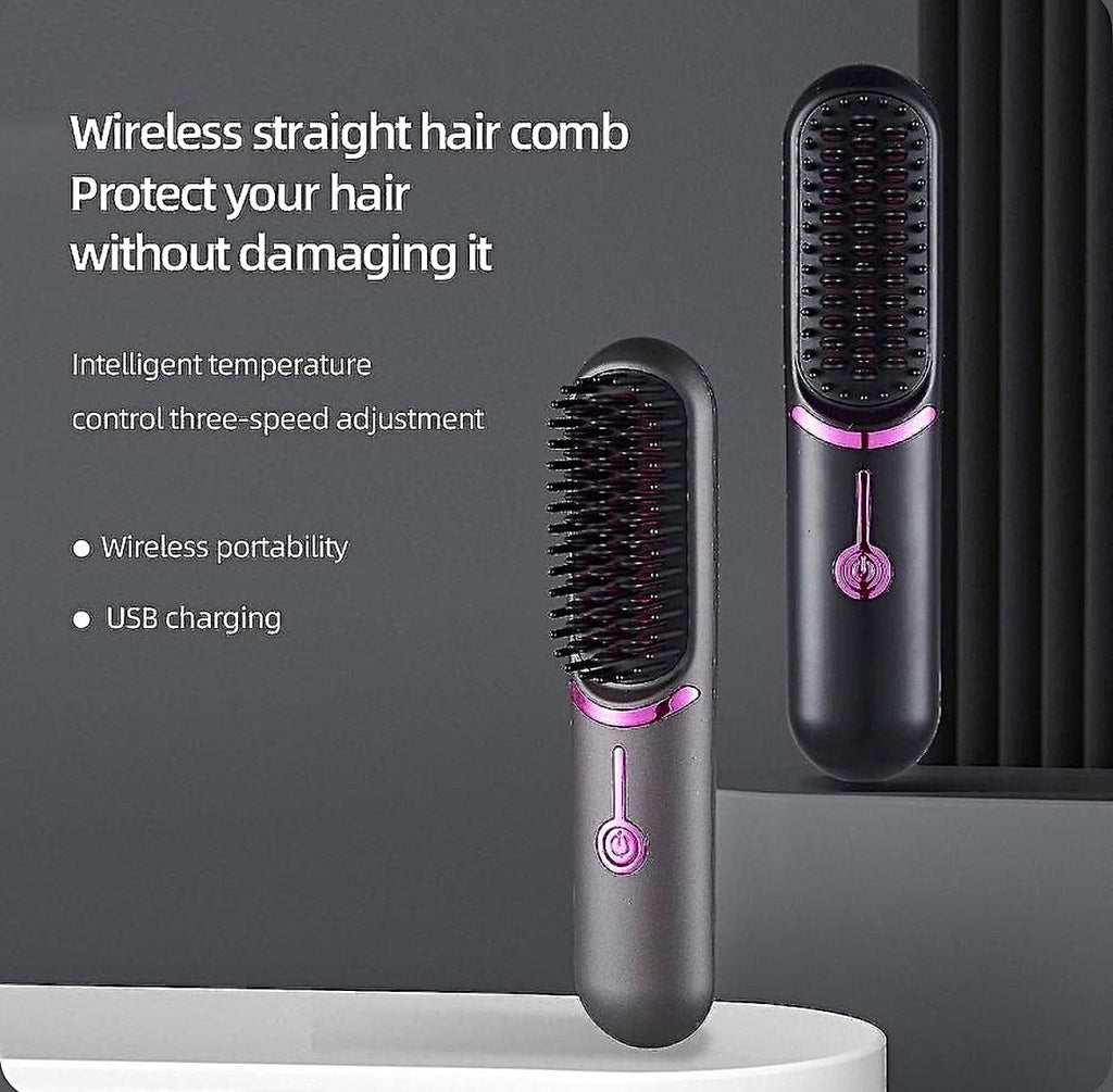 Ionic Portable Heated Straightening Brush with LED Display